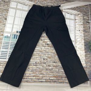 Women's Eddie Brown Classic Black Cotton Stretchy Straight Leg Pants (14T) F02
